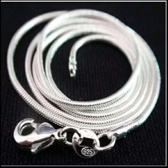 S925 Sterling Silver Snake Necklace - Picture 3 of 4